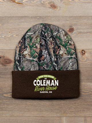 Livin' The Dream River House : Embroidered 2-Tone Camo Cuffed Beanie