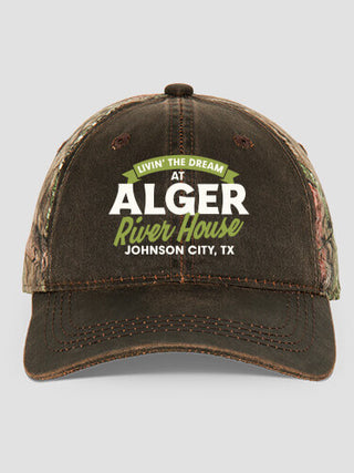 Livin' The Dream River House : Embroidered 2-Tone Camo Hats