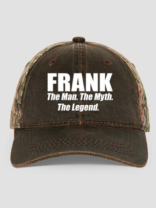 Man Myth Legend : Embroidered 2-Tone Camo Hats