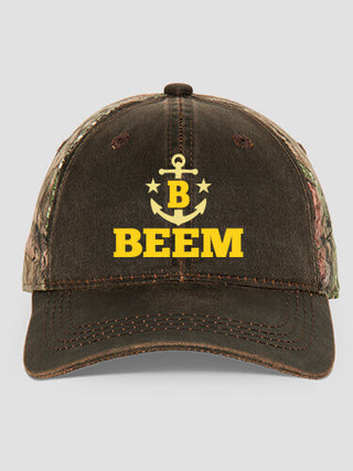 Nautical Monogram : Embroidered 2-Tone Camo Hats