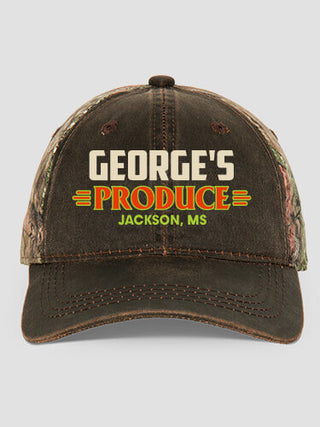 Produce : Embroidered 2-Tone Camo Hats