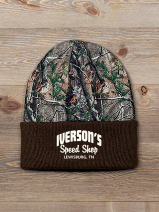 Speed Shop BP : Embroidered 2-Tone Camo Cuffed Beanie