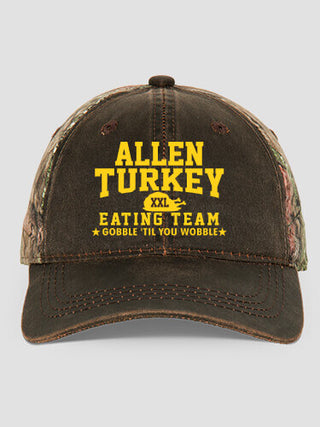 Turkey Eating Team : Embroidered 2-Tone Camo Hats