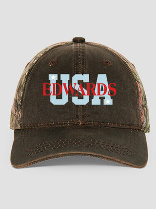 USA : Embroidered 2-Tone Camo Hats