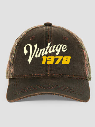 Vintage : Embroidered 2-Tone Camo Hats