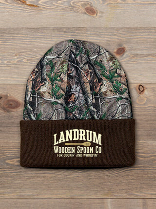 Wooden Spoon Company : Embroidered 2-Tone Camo Cuffed Beanie
