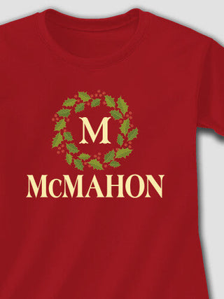Christmas Monogram : Adult Ladies Fitted T-Shirt