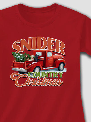 Country Christmas : Adult Ladies Fitted T-Shirt