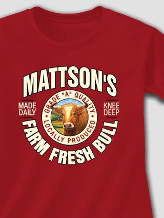 Farm Fresh Bull : Adult Ladies Fitted T-Shirt