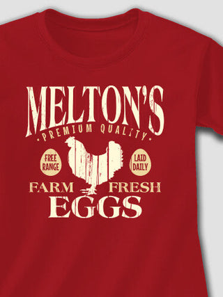 Farm Fresh Eggs : Adult Ladies Fitted T-Shirt