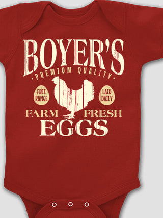 Farm Fresh Eggs : Printed Baby Bodysuits