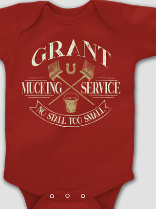 Vintage Mucking Service : Printed Baby Bodysuits