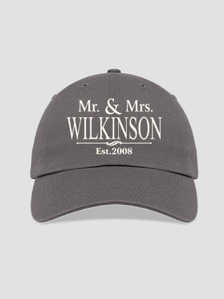 Mr and Mrs : Embroidered Baseball Hats