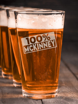 100 Percent : Pint Glasses - Engraved