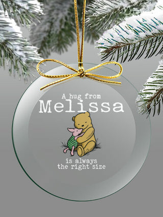 A Hug : 4 Inch Round Glass Ornament