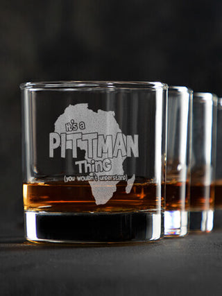 African American Thing : Rocks Glasses - Engraved