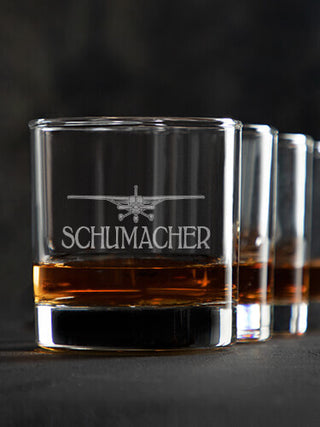 Airplane : Rocks Glasses - Engraved