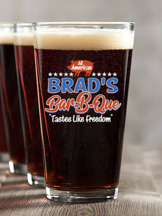 All American BBQ : Pint Glasses - Color Printed