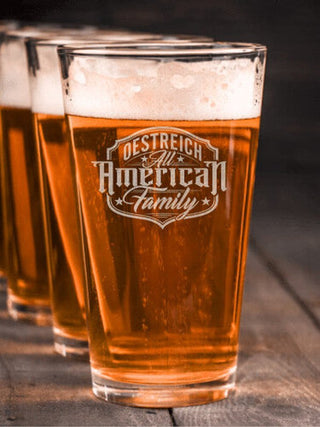 All-American Family : Pint Glasses - Engraved