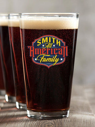 All-American Family : Pint Glasses - Color Printed