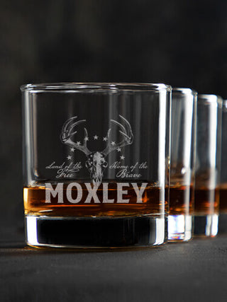 American Hunter : Rocks Glasses - Engraved