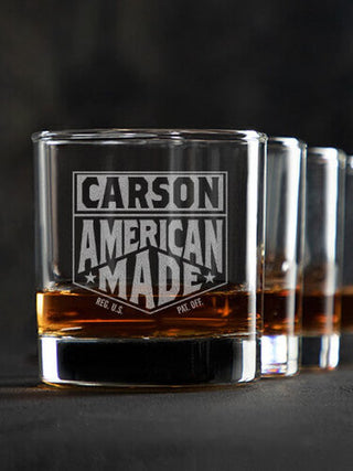 American Made : Rocks Glasses - Engraved