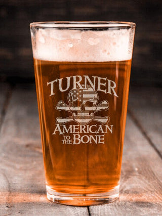 American to the Bone : Pint Glasses - Engraved