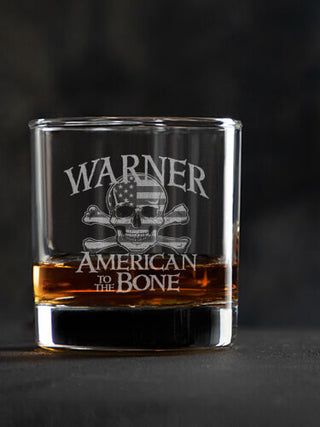 American to the Bone : Rocks Glasses - Engraved