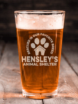 Animal Shelter : Pint Glasses - Engraved