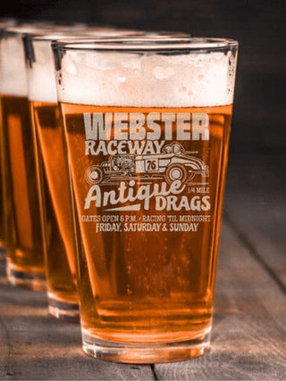 Antique Drag Race : Pint Glasses - Engraved