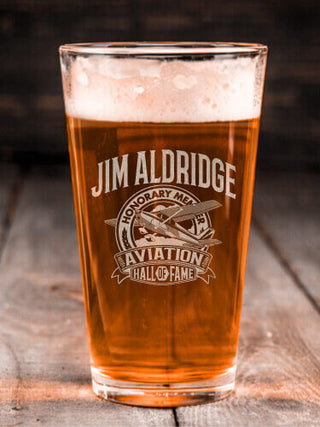Aviation Hall Of Fame : Pint Glasses - Engraved