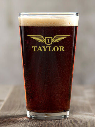 Aviation Monogram : Pint Glasses - Color Printed