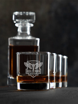 Aviation Patch : Decanter Rocks Glass Gift Sets - Engraved