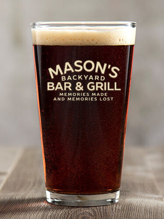 Backyard Bar and Grill : Pint Glasses - Color Printed