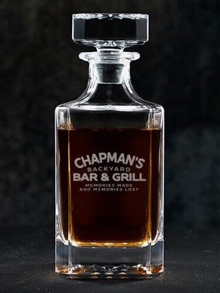 Backyard Bar and Grill : Whiskey Decanter - Engraved