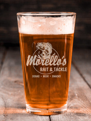 Bait and Tackle : Pint Glasses - Engraved