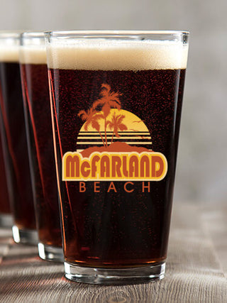 Beach : Pint Glasses - Color Printed