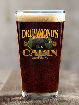 Bear Cabin : Pint Glasses - Color Printed
