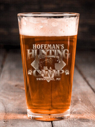 Bear Hunting Camp : Pint Glasses - Engraved