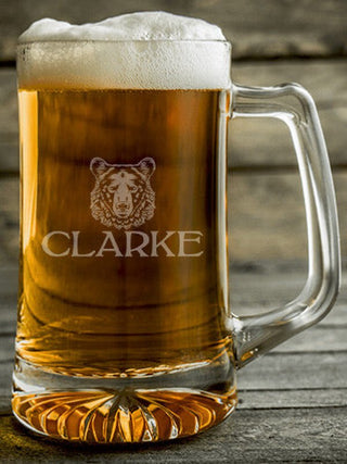 Bear : Beer Mugs - Engraved