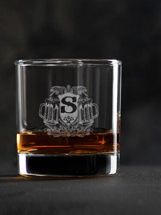 Beer Coat Of Arms : Rocks Glasses - Engraved