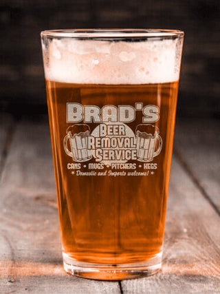 Beer Removal : Pint Glasses - Engraved