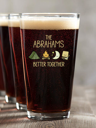 Better Together Camping : Pint Glasses - Color Printed
