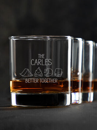 Better Together Camping : Rocks Glasses - Engraved