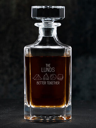 Better Together Camping : Whiskey Decanter - Engraved