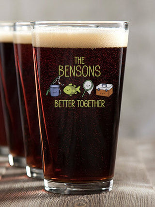 Better Together Fishing : Pint Glasses - Color Printed