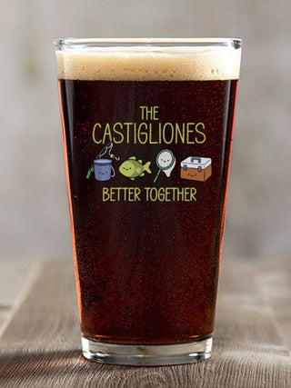 Better Together Fishing : Pint Glasses - Color Printed