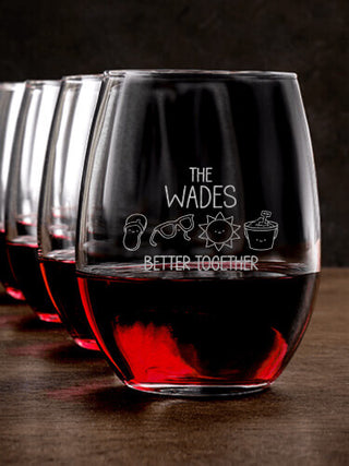 Better Together Vacation : Stemless Wine Glasses - Engraved