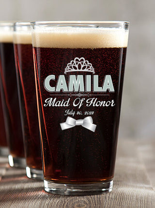 Bridal Party Girls : Pint Glasses - Color Printed