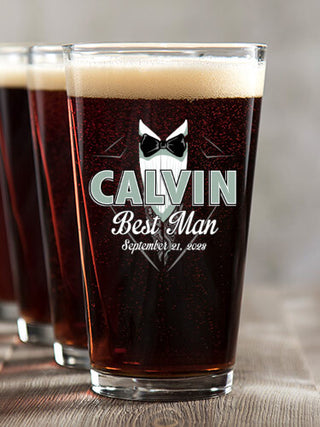 Bridal Party Guys : Pint Glasses - Color Printed